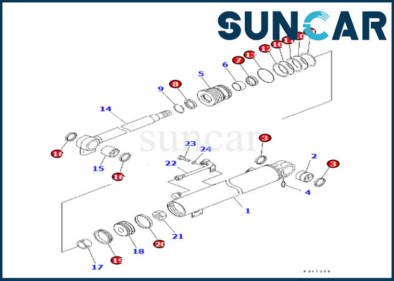 ซื้อ Komatsu Boom Cylinder Service Kit 707-98-24880 7079824880 สำหรับ PC30R-8 Boom Cylinder Sealing Kit online manufacture