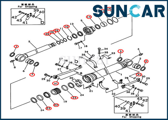 ซื้อ 207-63-02130 ชุดซ่อมกระบอกสูบถังชุดซีลสำหรับรุ่นต่างประเทศ Komatsu PC300-5 PC310LC-5 online manufacture