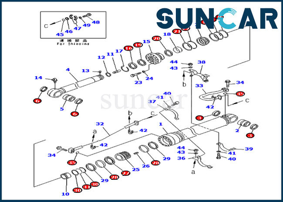 ซื้อ 707-99-67280 Arm Oil Seal Kit กระบอกไฮดรอลิกสำหรับ PC300-6 PC300-6Z Komatsu Excavator Service Kit online manufacture
