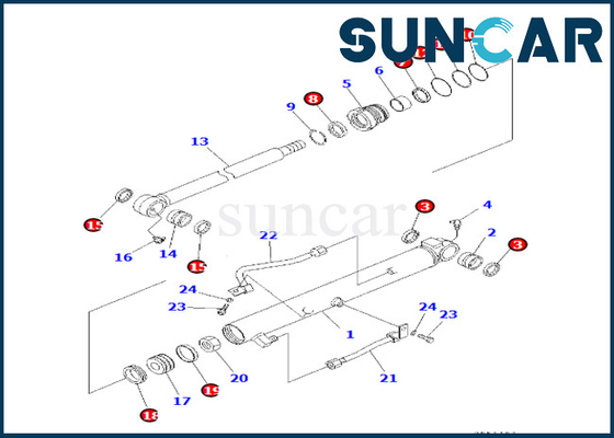 ซื้อ 707-98-14260 7079814260 Bucket Cylinder Service Kit Komatsu สำหรับ PC30R-8 Bucket Cylinder Replacement Kit online manufacture