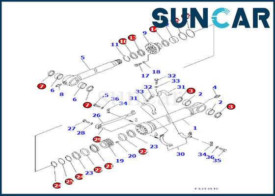 ซื้อ 7079958450 707-99-58450 ชุดเปลี่ยนกระบอกสูบถัง Komatsu สำหรับ PC350LC/NLC-8K PC450LC-8K online manufacture