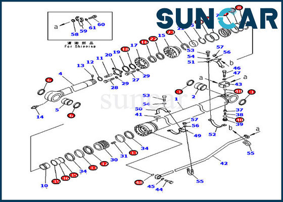 ซื้อ 707-99-72280 Arm Seal Kit เวอร์ชั่นต่างประเทศ 7079972280 PC300-7 Komatsu Cylinder Repair Kits online manufacture