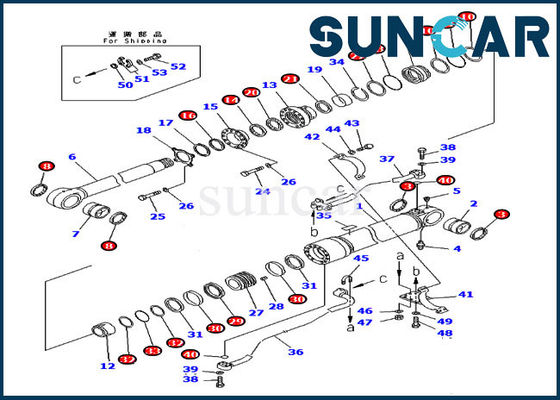 ซื้อ Boom Sealing Kit 707-99-59360 Excavator Oil Seal Kit กระบอกไฮดรอลิกเหมาะสำหรับ PC300-7 Komatsu online manufacture