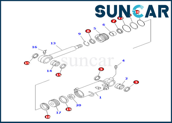 ซื้อ ชุดบริการกระบอกใบมีด 707-98-31110 7079831110 Komatsu สำหรับ PC35MR-1 ชุดซีลกระบอกใบมีด online manufacture