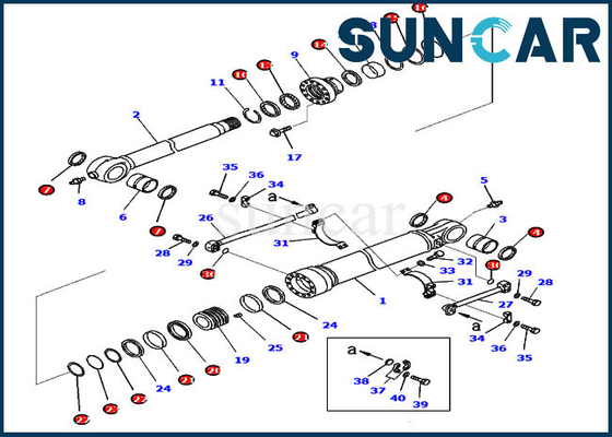 ซื้อ 707-99-59550 Bucket Seal Kit กระบอกไฮดรอลิกเหมาะกับ KOMATSU PC360LC-10 PC360NLC-10 ชุดเปลี่ยน online manufacture