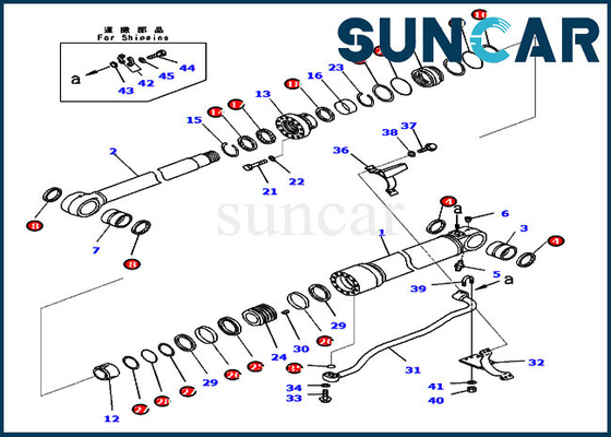 ซื้อ ชุดซ่อมซีล 721-98-00510 PC360LC-11 PC390LC-11 Komatsu Boom Cylinder Replacement Sealing Kit online manufacture