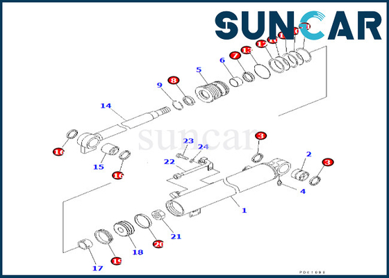 ซื้อ 707-98-24280 7079824280 ชุดซีลกระบอกสูบบูมเหมาะกับ PC35R-8 Komatsu Boom Cylinder Repair Kit online manufacture