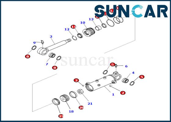 ซื้อ ชุดซีลกระบอกใบมีด 707-98-30550 7079830550 สำหรับ PC35MR-3 Komatsu Blade Cylinder Service Kit online manufacture