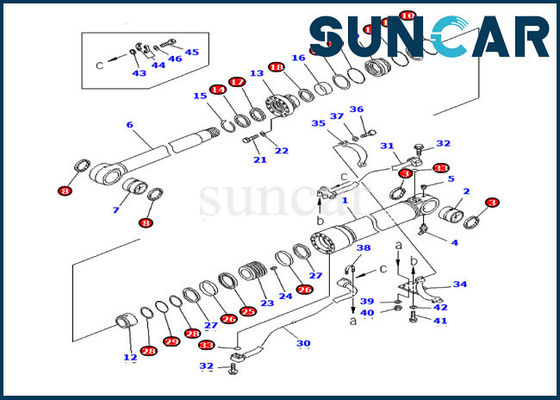 ซื้อ 707-99-58140 Boom Cylinder Repair Seal Kit ความทนทานต่อน้ำมัน PC300LC-6 Komatsu Sealing Kit online manufacture
