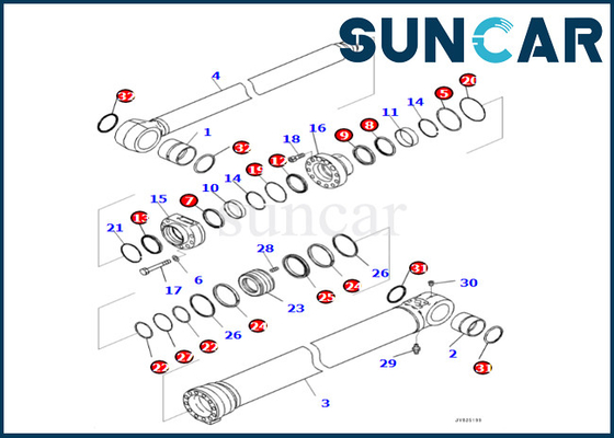 ซื้อ ชุดซีลกระบอกสูบบูม Komatsu 7219802600 721-98-02600 สำหรับ PC360LCI-11 PC390LCI-11 online manufacture