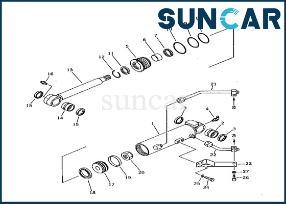 ซื้อ Boom Offset Cylinder Service Kit คุณภาพสูง 21X-63-02040 21X6302040 เหมาะกับ PC38UU-1 Komatsu online manufacture