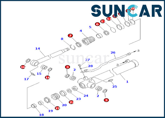 ซื้อ Arm Cylinder Seal Kit 707-98-25190 7079825190 Komatsu สำหรับ PC38UU-2 Arm Cylinder Sealing Kit online manufacture