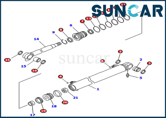 ซื้อ 707-98-24330 7079824330 Boom Cylinder Seal Kit เหมาะกับ PC35MR-3 PC30MR-2 Komatsu Heavy Equipment online manufacture