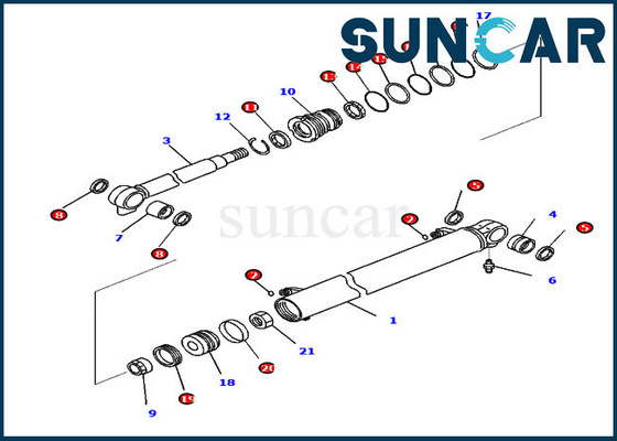 ซื้อ PC35MR-5 PC35MR-3 707-98-26070 ชุดซ่อมซีลกระบอกสูบบูม Komatsu Sealing Kits online manufacture