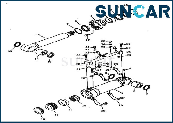 ซื้อ ชุดซีลกระบอกสูบด้านล่างสำหรับ 208-63-94100 PC400LC-3 PC400-3 Komatsu Models Excavator online manufacture