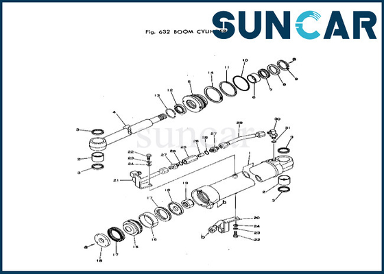 ซื้อ 20T-63-56101 20T6356101 Boom Cylinder Sealing Kit Komatsu สำหรับ PC40-1 Boom Cylinder Service Kit online manufacture
