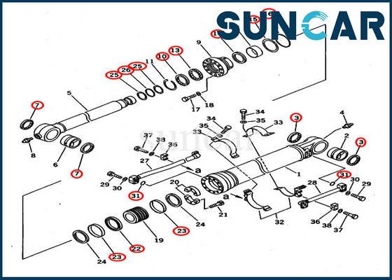 ซื้อ 707-99-67015 ชุดอุปกรณ์ขุดเจาะถังสำหรับรถแบคโฮ Komatsu PC400-5D PC400-6C online manufacture