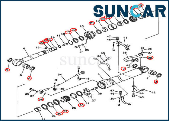 ซื้อ Arm Sealing Kit 707-99-69505 ชุดซ่อมกระบอกไฮดรอลิกสำหรับบูมสำหรับงานหนัก Komatsu PC400-6C online manufacture