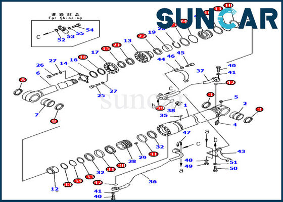 ซื้อ 707-99-65210 Komatsu Boom Seal Repair Kit สำหรับ PC400-7 PC400LC-7 Excavator Replacement Service Parts online manufacture