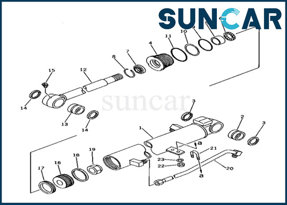 ซื้อ ชุดซีลกระบอกสูบถัง Komatsu 20T-63-02080 20T6302080 ชุดซ่อมกระบอกสูบถังเหมาะกับ PC40-6 online manufacture