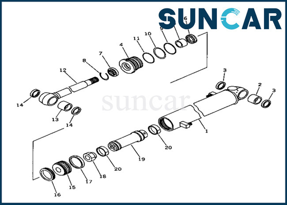 ซื้อ ชุดซีลกระบอกอาร์ม 20T6302160 20T-63-02160 ชุดซีลกระบอกอาร์ม Komatsu เหมาะกับ PC40-6 online manufacture