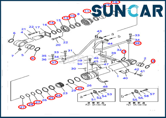 ซื้อ 707-99-50720 7079950720 ชุดบริการถังถังสำหรับ Komatsu PC400-7 PC400LC-7 Heavy Equipment online manufacture