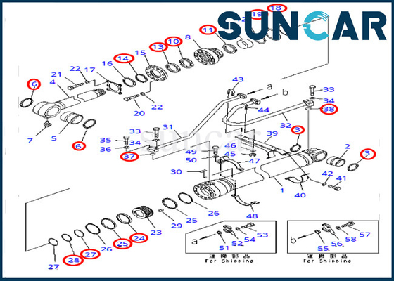 ซื้อ PC400-7 PC400LC-7 รุ่น Komatsu 707-99-50721 Bucket Cylinder Seal Kit Excavator Sealing Kits 7079950721 online manufacture