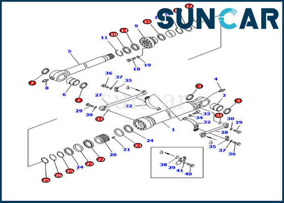 ซื้อ ชุดบริการกระบอกสูบถัง 707-99-72240 PC400-7 PC450LC-7 PC400LC-7 รถขุด Komatsu Sealing Kit online manufacture