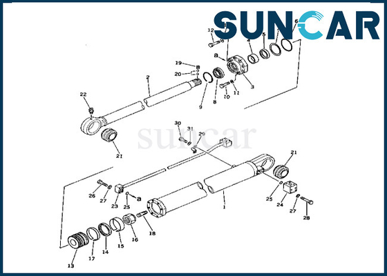 ซื้อ ชุดแขนกระบอกซีล 208-63-66100 2086366100 Komatsu สำหรับ PC400-1 PC400LC-1 ชุดซ่อมกระบอกแขน online manufacture