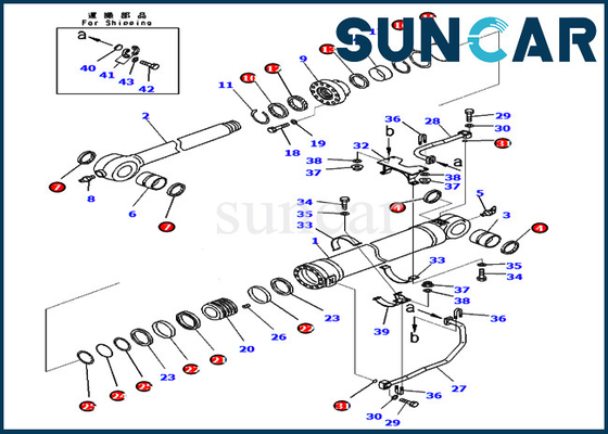 ซื้อ 707-99-75910 ชุดถังซีลสำหรับกระบอกไฮดรอลิก Komatsu PC450-8 PC550LC-8 PC400LC-8 อะไหล่บริการ online manufacture