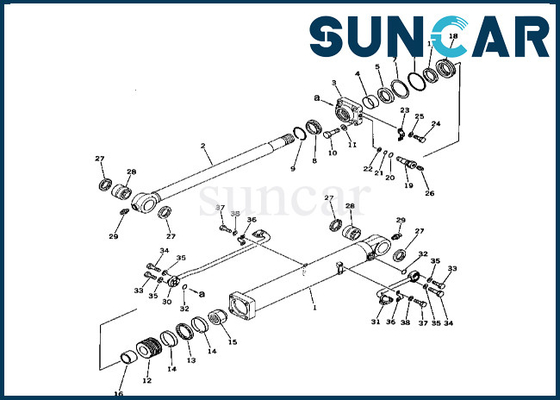 ซื้อ 208-63-76100 2086376100 ชุดซีลกระบอกสูบถัง Komatsu เหมาะกับ PC400-1 PC400LC-1 ชุดซ่อมซีลกระบอกสูบถัง online manufacture