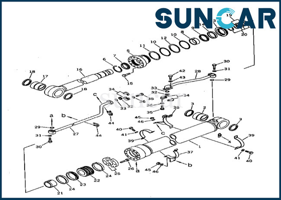 ซื้อ ชุดซ่อมซีลกระบอกบูม 208-63-54101 2086354101 ชุดซีลกระบอกบูม Komatsu เหมาะกับ PC400-3 PC400LC-3 online manufacture