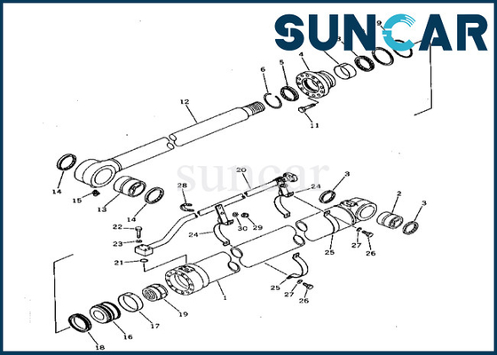ซื้อ 208-63-74100 2086374100 ชุดซีลกระบอกสูบถัง Komatsu เหมาะกับ PC400-3 PC400LC-3 ชุดซ่อมกระบอกสูบถัง online manufacture
