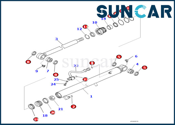 ซื้อ Komatsu Bucket Cylinder Seal Kit 707-98-15780 7079815780 สำหรับ PC45MR-5 PC45MR-5 Bucket Cylinder Sealing Kit online manufacture