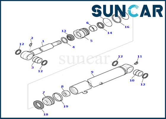 ซื้อ 878000540 Komatsu Bucket Cylinder Seal Kit สำหรับ PC45R-8 ชุดซ่อมกระบอกสูบถังคุณภาพสูง online manufacture