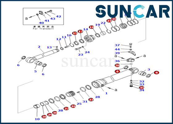 ซื้อ 707-99-69590 7079969590 Arm Cylinder Seal Kit สำหรับ PC490LC-10 PC490-10 Komatsu Arm Cylinder ชุดซ่อม online manufacture