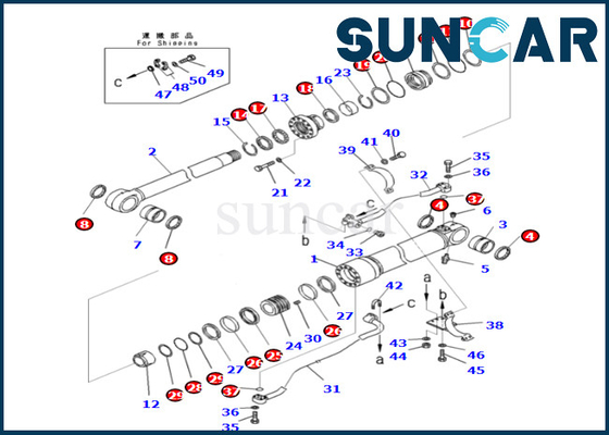 ซื้อ Komatsu Boom Cylinder Seal Kit คุณภาพสูงและขายดีที่สุด 707-99-72060 7079972060 สำหรับ PC490LC-10 online manufacture