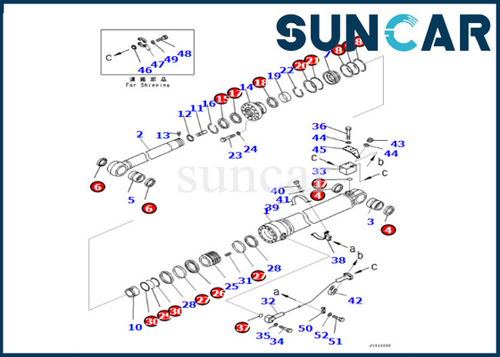 ซื้อ Komatsu 707-99-76190 7079976190 ชุดแขนกระบอกซีลสำหรับ PC400LCSE-8R PC500LC-8R PC500LC-8 online manufacture
