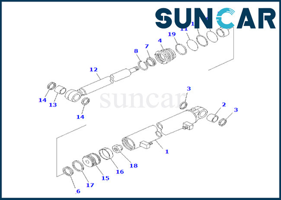 ซื้อ 23B-63-01260 23B6301260 ใบมีดด้านข้าง Shift Cylinder Seal Kit สำหรับ GD623A-1 GD521A-1 Komatsu online manufacture