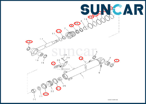 ซื้อ ชุดซีลกระบอกสูบบูม Komatsu 707-99-26570 7079926570 เหมาะกับ PC57-7 ชุดซีลกระบอกสูบบูม online manufacture