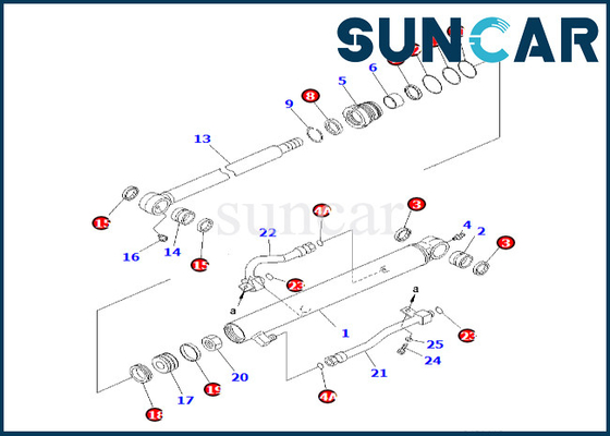 ซื้อ 707-98-25960 7079825960 Bucket Cylinder Seal Kit สำหรับ PC58UU-3 Komatsu Bucket Cylinder Sealing Kit online manufacture