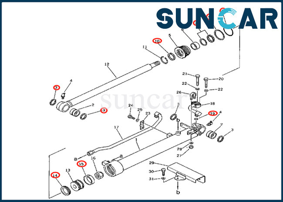 ซื้อ Komatsu Bucket Cylinder Seal Kit 2016326700 201-63-26700 เหมาะกับ PC60-2 PC60U-3 Bucket ชุดซ่อมกระบอกสูบ online manufacture