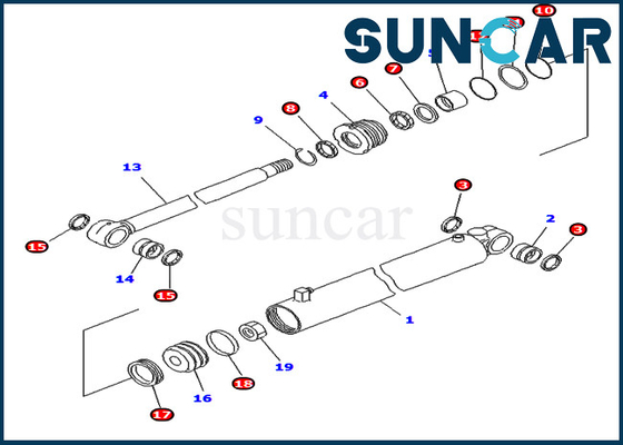 ซื้อ 707-99-14400 7079914400 ชุดบริการรถขุด Komatsu Parts PC400LC-6Z เหมาะสำหรับกระบอกสูบท่อ Looper online manufacture