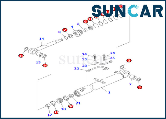 ซื้อ ชุดบริการกระบอกสูบบูม 7079836590 707-98-36590 ชุดซีลกระบอกสูบบูม Komatsu เหมาะกับ PC60-7 PC60-7S online manufacture