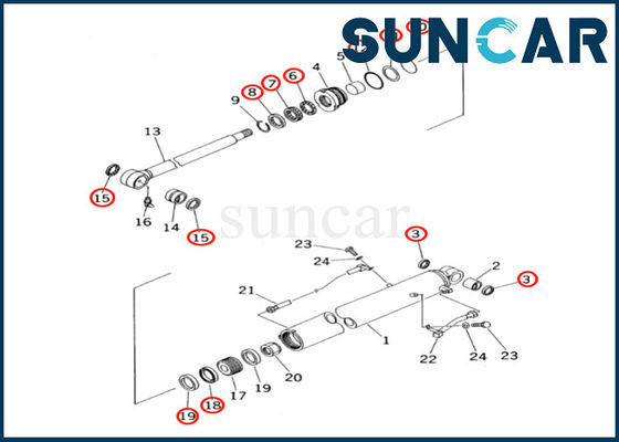 ซื้อ Komatsu Bucket Cylinder Seal Kit 707-99-26640 7079926640 สำหรับ PC60-7 PC60-7S Bucket ชุดซ่อมซีลกระบอก online manufacture
