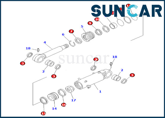 ซื้อ Komatsu 707-99-43240 7079943240 ชุดซีลกระบอกใบมีดเหมาะกับ PC60-7 Blade Cylinder Replacement Kit online manufacture
