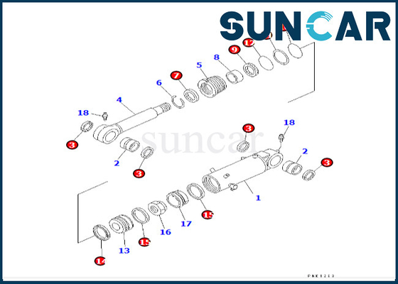 ซื้อ 707-98-43170 7079843170 ใบมีดกระบอกซีลชุดสำหรับ PC60-7E PC60-7 Komatsu ใบมีดกระบอกซีลชุด online manufacture