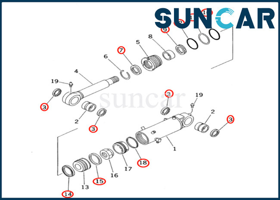 ซื้อ ใบมีดกระบอกซีลชุด 7079843560 707-98-43560 สำหรับ PC60-7E PC60-7 Komatsu ใบมีดกระบอกชุดซ่อม online manufacture