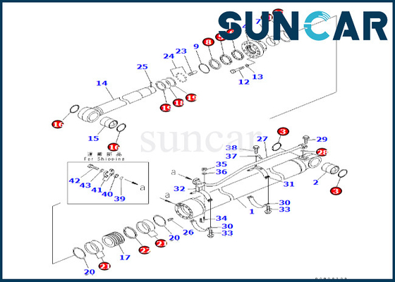 ซื้อ 707-99-77160 7079977160 Arm Cylinder Seal Kit Komatsu สำหรับ PC600LC-6A PC600-8 Arm Cylinder Service Kit online manufacture