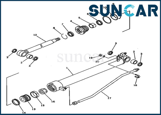 ซื้อ ชุดแขนกระบอกซีล 20T-63-02021 20T-63-02021 เหมาะสำหรับ PC40-5 รุ่น Komatsu Service Kit online manufacture